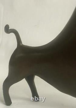 10 West Art Deco Bronze Sculpture Abstract Animal Bull Beef Statue Figure