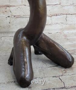 100% Genuine Bronze Statue Sculpture Erotic Art Chair Girl Pose Decor Deal