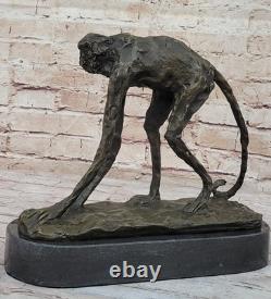 100% Genuine Bronze Wild Animal Monkey Sculpture by Milo Art Deco