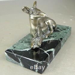 11920/1930 G. Lavrov Statue Sculpture Animaliere Art Deco Bronze Argente Biche