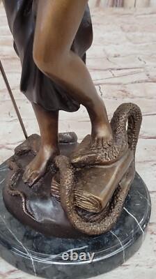 19 Bronze Sculpture Store Lady Scale Justice Signed A. Mayer Art