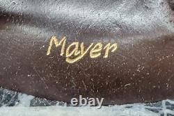 19 Bronze Sculpture Store Lady Scale Justice Signed A. Mayer Art