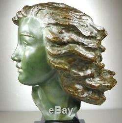 1920/1930 A. Kelety Excpt Rare Grde Statue Sculpture Art Deco Bronze Woman Suprb