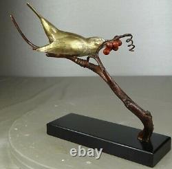 1920/1930 Av. Becquerel Rare Statue Sculpture Animaliere Art Deco Bronze Bird
