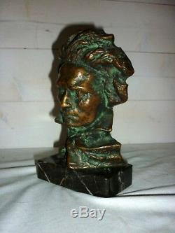 1920/1930 Bust Of Beethoven Signed Pierre Le Faguays Bronze Sculpture Art Deco