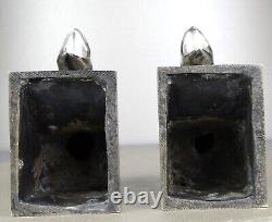 1920/1930 C. Omin Pair of Silvered Bronze Art Deco Bird Bookends