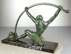 1920/1930 Dh. Chiparus Statue Sculpture Art Deco Nude Athlete Man Bronze