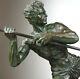 1920/1930 G Hervor Statue Sculpture Art Deco Nude Male Athlete Javelin Pat Bronze