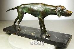 1920/1930 Max Le Verrier Rare Statue Sculpture Art Deco Bronze Animal Dog