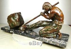 1920/1930 Santi Grnde Statue Sculpture Art Deco Bronze Male Athlete Careerist