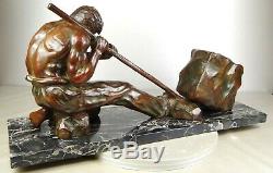 1920/1930 Santi Grnde Statue Sculpture Art Deco Bronze Male Athlete Careerist