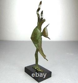 1920/30 Av Becquerel Statue Sculpture Art Deco Bronze Animal Treefish