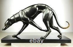 1920/30 Rochard Statue Sculpture Art Deco Bronze Animal Greyhound Levrier