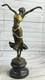 1930s Style Art Deco Gilded Bronze Female Dancing Woman Chair Sculpture Figurine