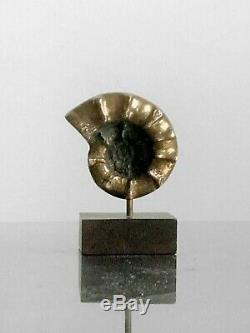 1970 Ammonite Sculpture Art-deco Modernist Kinetic Shabby-chic Bronze