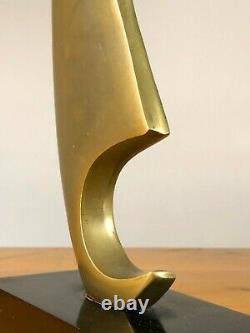 1970 Bronze Sailing Sculpture Modernist Shabby-chic Art-deco