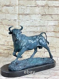 21 Western Bronze Marble Pedestal Bullfight Art Deco Sculpture Sale