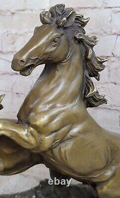 35.5 CM Western Art Deco Bronze Horse Equine Steed Ornament Sculpture