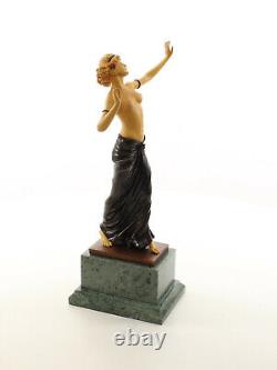 9937190-ds Art Deco Bronze Sculpture Woman Dancer Color 15x16x39cm