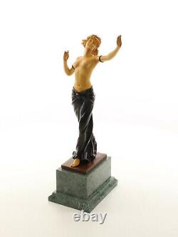 9937190-ds Art Deco Bronze Sculpture Woman Dancer Color 15x16x39cm