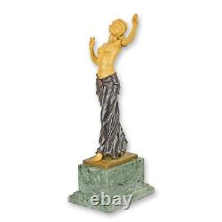 9937190-ds Art Deco Bronze Sculpture Woman Dancer Color 15x16x39cm