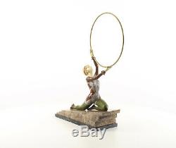 9973610-dss Bronze Sculpture Art Deco Dancer With Color Tires 50x13x41cm