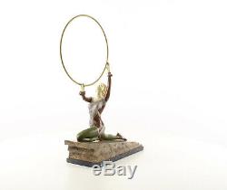 9973610-dss Bronze Sculpture Art Deco Dancer With Color Tires 50x13x41cm
