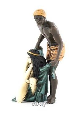 A Bronze Sculpture of a Man Shielding a Woman by Artist Franz Bergman