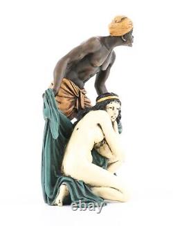 A Bronze Sculpture of a Man Shielding a Woman by Artist Franz Bergman