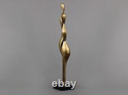 ALAIN CANTAREL Couple Bronze Sculpture, Vintage 1970s, Abstract French Art
