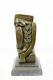 Abstract Art S. Dali Solid Bronze Sculpture Marble Base Modern Figurine Sale
