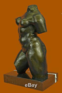 Abstract Modern Art Female Bronze Bust Maillol Sculpture Marble Figurine Balance