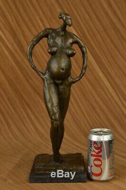 Abstract Modern Art Female Bronze Female Artist By Dali Sculpture Figurine