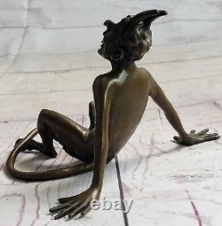 Abstract Modern Art Satyre Bronze Sculpture Statue Figure Chair Fonte