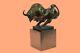 Abstract Modern Bronze Bull Sculpture By Milo Fonte Figure Sale