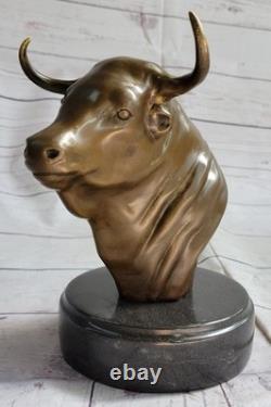 Abstract Modern Surrealist Bull Bronze Metal Figurine Sculpture Special