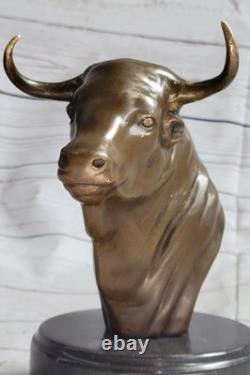 Abstract Modern Surrealist Bull Bronze Metal Figurine Sculpture Special