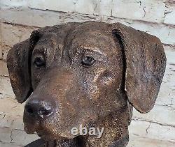 Adorable Chiot Labrador Bronze Art Deco Sculpture Figure Dog Statue Sale