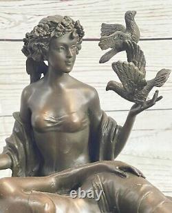 Adult Art Deco Bronze Erotic Nude Girl Sculpture Lesbian Statue Figure