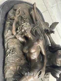Adult Art Deco Bronze Erotic Nude Girl Sculpture Lesbian Statue Figure