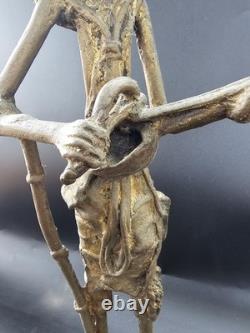 African Statuettes Solid Bronze (x3) Tribal Art Sculpture Craft Wax