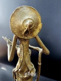 African Statuettes Solid Bronze (x3) Tribal Art Sculpture Craft Wax