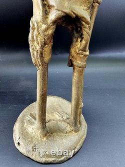 African Statuettes Solid Bronze (x3) Tribal Art Sculpture Craft Wax