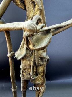 African Statuettes Solid Bronze (x3) Tribal Art Sculpture Craft Wax