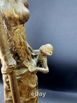 African Statuettes Solid Bronze (x3) Tribal Art Sculpture Craft Wax