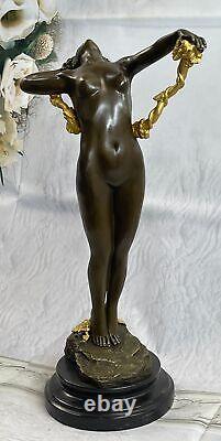 American Art Nouveau Sculpture Vine Bronze by Harriet Frishmuth Golden Figure