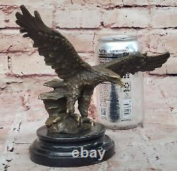 American Bronze Eagle Sculpture Bird of Prey Austria Art Deco Marble Statue