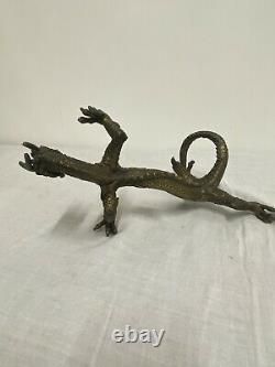 Ancienne Sculpture Bronze Dragon Chinese Beautiful Patine Epoque End 19th Art Asia