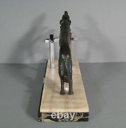 Ancient Animal Sculpture Bronze Art Deco 1930s Dog Racing Grey