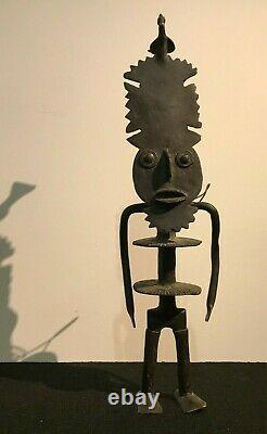 Ancient Bronze Sculpture Anthropomorphic Identify African Art Brut